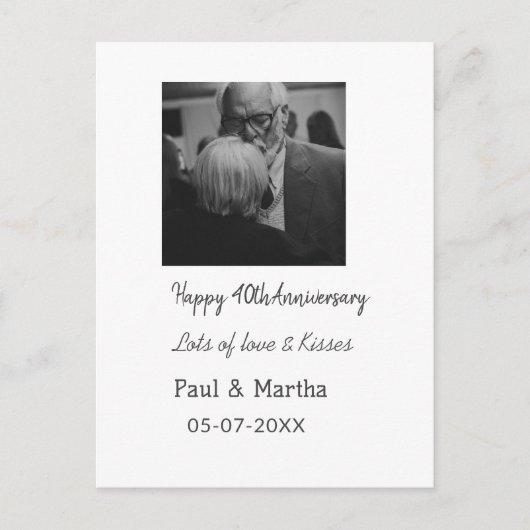 Carte Postale 40e anniversaire moderne joyeux ajouter nom date p (Devant)