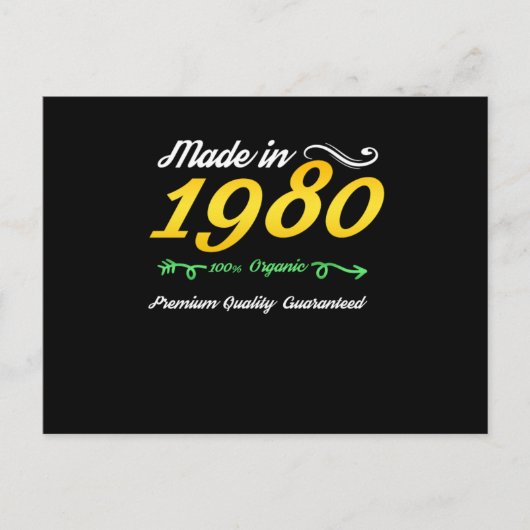 Carte Postale 40e anniversaire Né dans les années 80 Bébé des an (Devant)