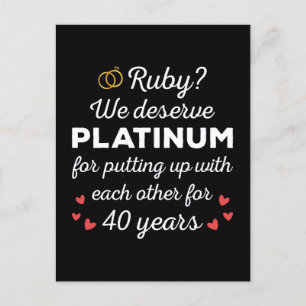Carte Postale 40ème anniversaire du Mariage I - Ruby Funny Coupl