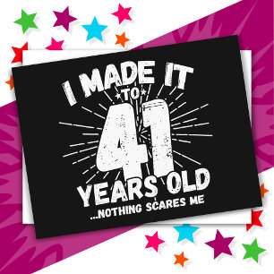 Carte Postale 41 ans sarcasmique mème drôle 41e anniversaire