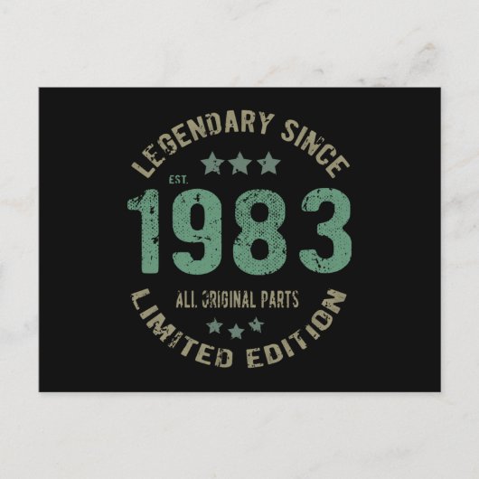 Carte Postale 42 Ans Anniversaire 1983 Légende Cadeau 42e Annive (Devant)
