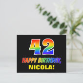Carte Postale 42e anniversaire : Bold, amusant, simple, arc-en-c (Debout devant)