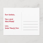 Carte Postale 42e Anniversaire : motif d'étoiles amusantes, arc- (Dos)