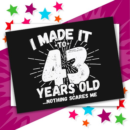 Carte Postale 43 ans de sarcastique drôle 43e anniversaire