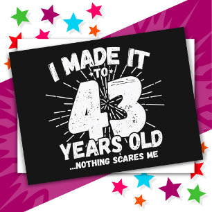 Carte Postale 43 ans drôle mème anniversaire 43e anniversaire