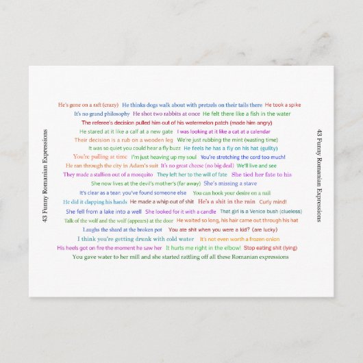 Carte Postale 43 Drôle Pièce de conversation pour les expression (Devant)