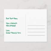 Carte Postale 43e anniversaire : Rayures roses et cœurs, Arc-en- (Dos)