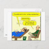 Carte Postale 444 caricature de dinde froide (Devant / Derrière)