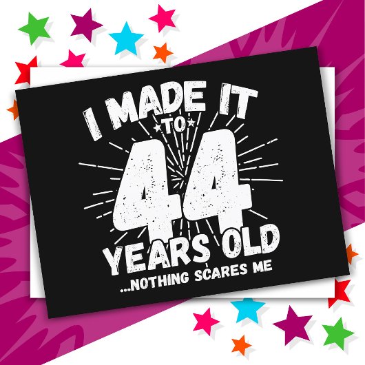 Carte Postale 44 ans drôle mème anniversaire 44 ans