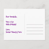 Carte Postale 44e Anniversaire: Bandes roses & Cœurs, Arc-en-cie (Dos)