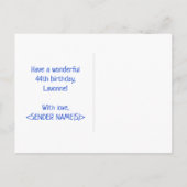 Carte Postale 44e anniversaire : Bold, amusant, simple, arc-en-c (Dos)