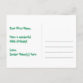 Carte Postale 44e Anniversaire : motif d'étoiles amusantes, arc- (Dos)