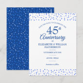 Carte Postale 45e 65e anniversaire Coeurs d'amour Enregistrer la (Devant / Derrière)