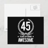 Carte Postale 45e anniversaire (45 ans d'être génial) (Devant / Derrière)