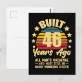 Carte Postale 46 Years Ago All Parts Original 46th Birthday (Devant / Derrière)