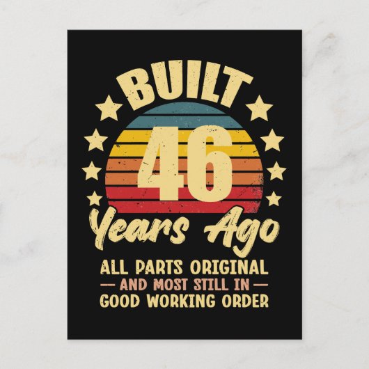 Carte Postale 46 Years Ago All Parts Original 46th Birthday (Devant)