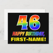 Carte Postale 46e anniversaire : Bold, amusant, simple, arc-en-c (Devant / Derrière)