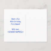 Carte Postale 46e anniversaire : Bold, amusant, simple, arc-en-c (Dos)