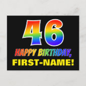 Carte Postale 46e anniversaire : Bold, amusant, simple, arc-en-c (Devant)