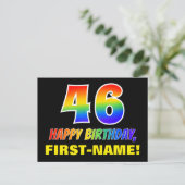 Carte Postale 46e anniversaire : Bold, amusant, simple, arc-en-c (Debout devant)