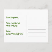 Carte Postale 46e anniversaire : Pink Stripes & Hearts, Arc en c (Dos)