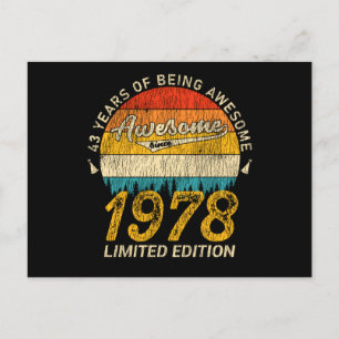 Carte Postale 47 Ans 1978 Rétro Génial Cadeau d'anniversaire pou