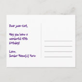 Carte Postale 47e anniversaire : motif de cœurs amusants, arc-en (Dos)