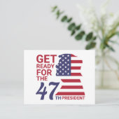 Carte Postale 47e Président, Drapeau américain de Trump (Debout devant)
