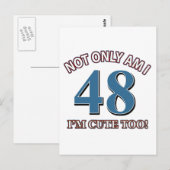 Carte Postale 48 ans Anniversaire (Devant / Derrière)