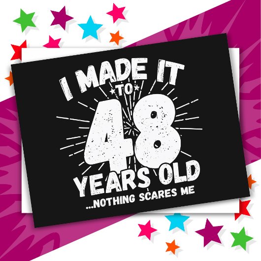 Carte Postale 48 ans drôle mème anniversaire 48 ans