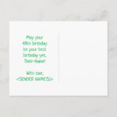 Carte Postale 48e anniversaire : Bold, amusant, simple, arc-en-c (Dos)