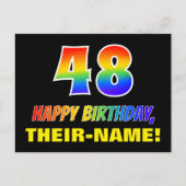 Carte Postale 48e anniversaire : Bold, amusant, simple, arc-en-c (Devant)