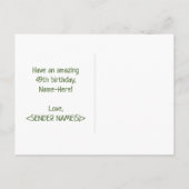 Carte Postale 49e anniversaire : Bold, amusant, simple, arc-en-c (Dos)