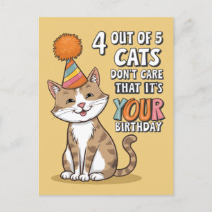 Carte Postale 4 chats sur 5 ne se soucient pas que ce soit votre