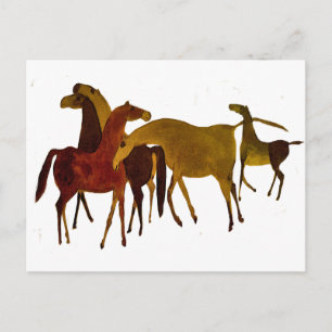 CARTE POSTALE 4 CHEVAUX