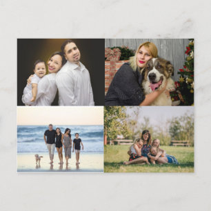 Carte Postale 4 Collage de photos de famille personnalisé