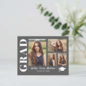 Carte Postale 4 Collage photo Script moderne Gris Grad (Debout devant)