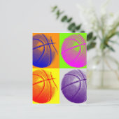 Carte Postale 4 couleurs Pop Art Basketball (Debout devant)