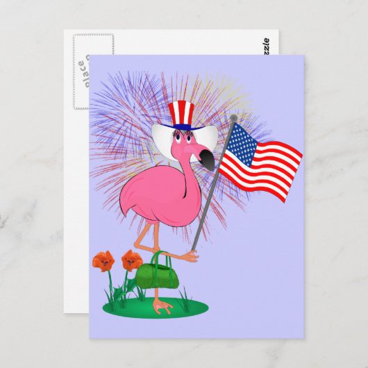 Carte postale 4 juillet (Devant / Derrière)