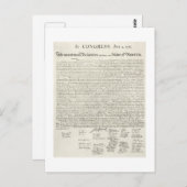Carte Postale 4 juillet 1776 DÉCLARATION D'INDEpendence (Devant / Derrière)