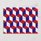 Carte postale - 4 juillet 1776  Illusion de blocs (Devant)