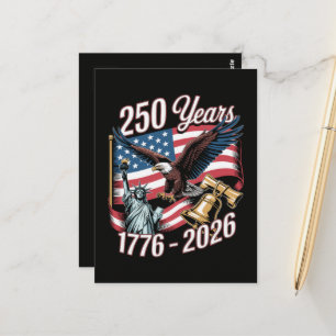 Carte Postale 4 juillet Amérique États-Unis Aigle patriotique