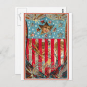 Carte Postale 4 juillet - Art Vintage (Devant / Derrière)