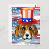 Carte Postale 4 juillet Beagle (Devant / Derrière)