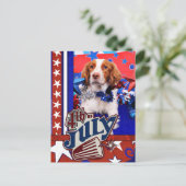 Carte Postale 4 juillet - Brittany Spaniel - Charlie (Debout devant)