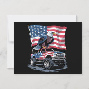 Carte Postale 4 juillet Drapeau américain patriotique aigle USA