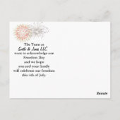 Carte Postale 4 juillet fête (Dos)