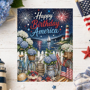 Carte Postale 4 juillet Fête d'anniversaire patriotique de l'Amé