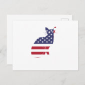 Carte Postale 4 juillet Fête de l'Indépendance des chats (Devant / Derrière)