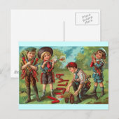 Carte Postale 4 juillet - Feux d'artifice pour enfants (Devant / Derrière)